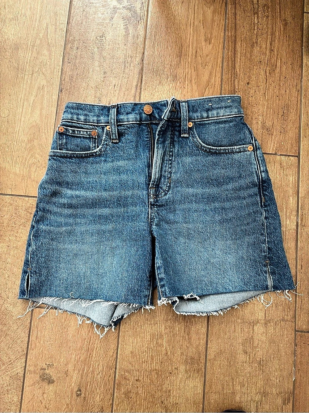Madewell perfect vintage mid length shorts